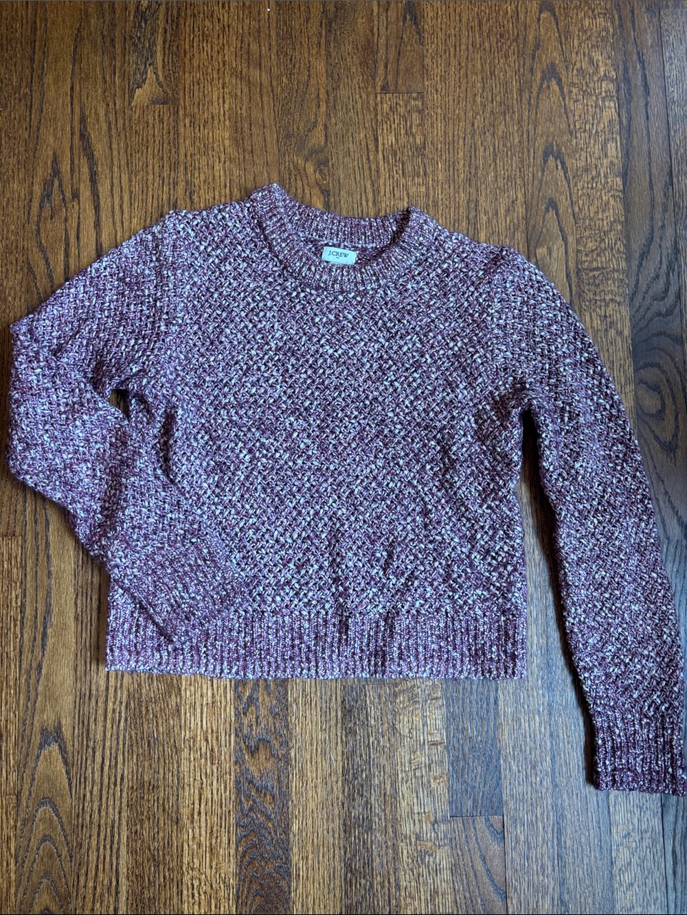 J Crew Marled Berry Crewneck Sweater Small